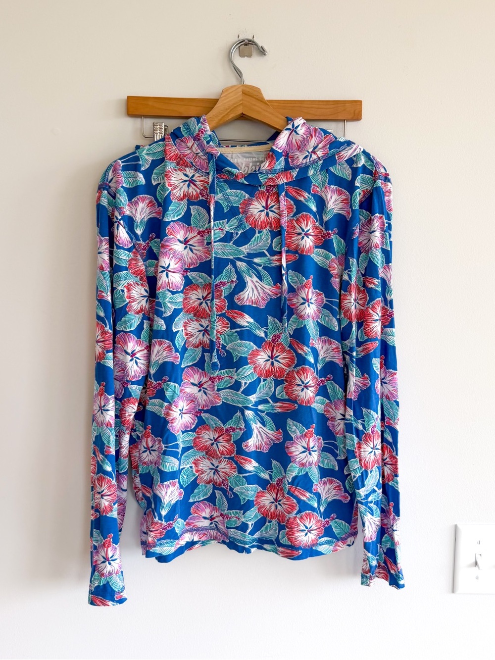 Chubbies Floral Pull On Shorts Hoodie Pullover Set Blue Multi S